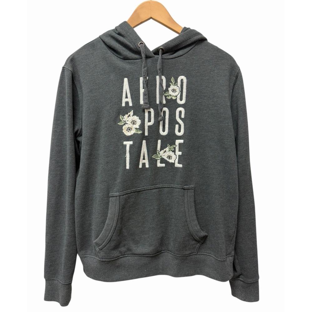 Aeropostale Y2K‎ Hoodie Sweatshirt Womens Small Embroidered Flowers Nostalgia